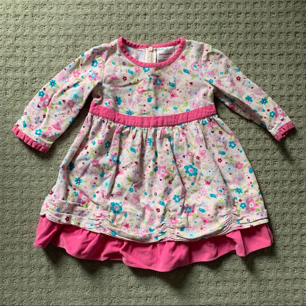Hanna Anderson pink corduroy dress size 80 (2T)